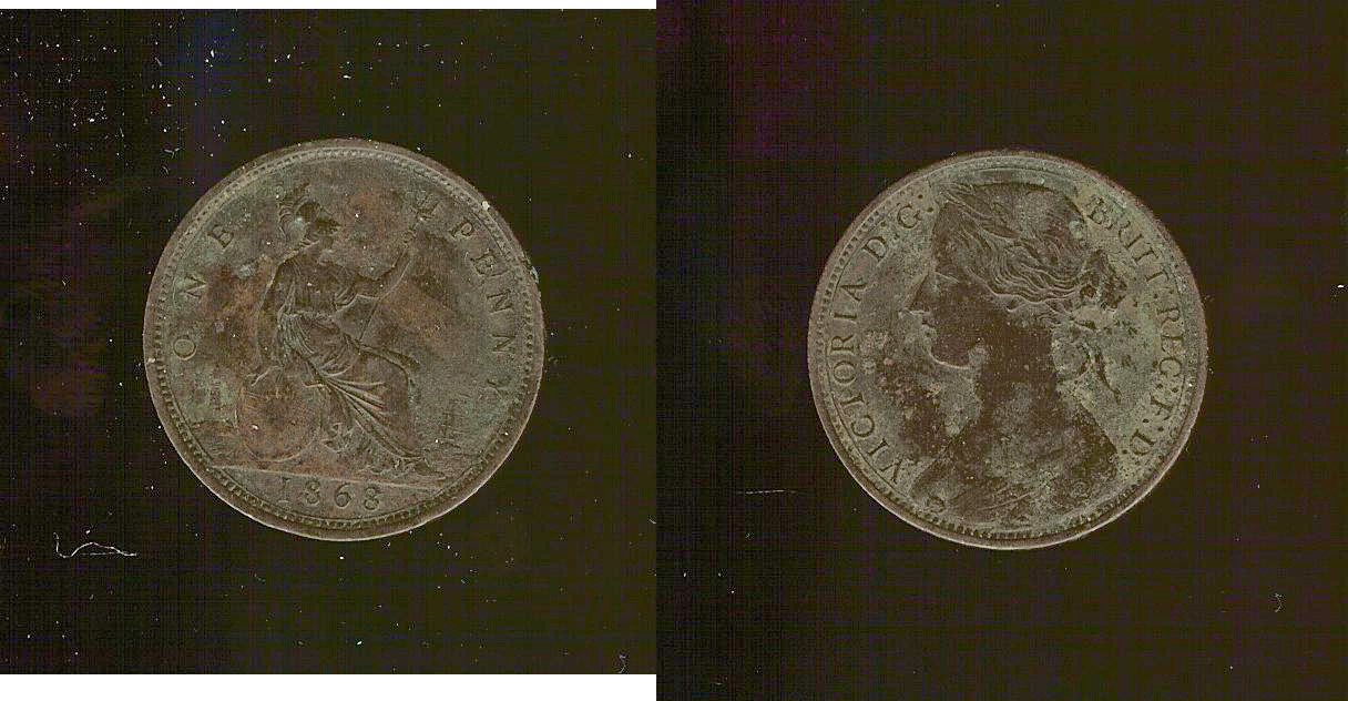 English penny 1868 gVF